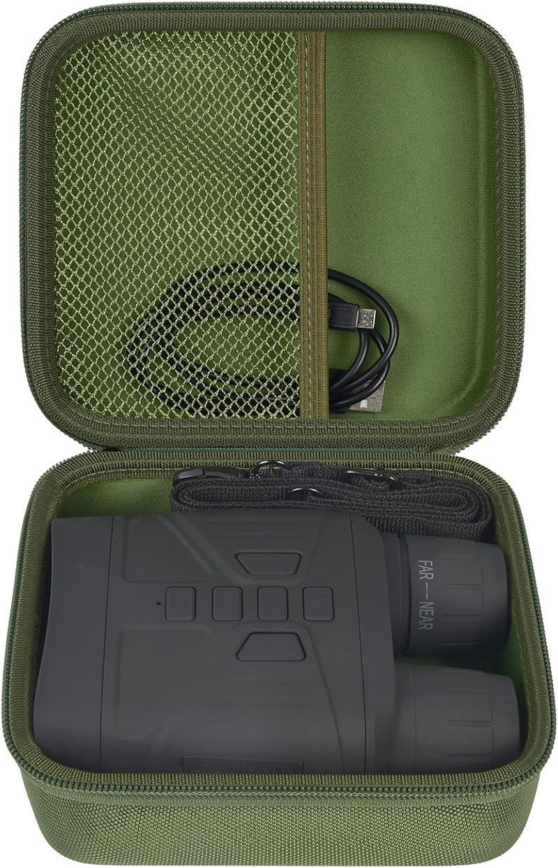 casmilee Case Compatible with Fvtga/for Vtiisamao Night Vision for Goggles - 4K Night Vision Binoculars, Holder for Telescopes Optics Scope, Mesh Pocket for 32GB Memory SD Card, Neck Strap (Case Only) (Green) - Image 1